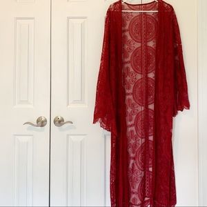 Red Lace Kimono
